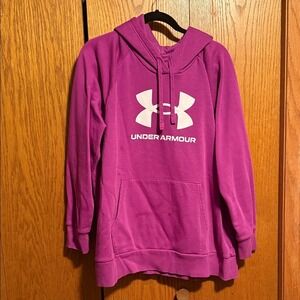Under Armour Purple Hoodie Sweatshirt Big Logo‎ Activewear Size 1X